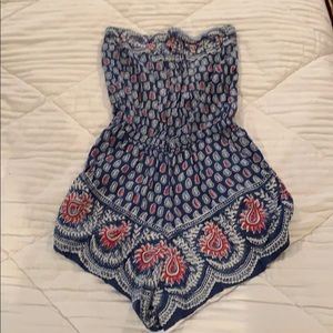 Wet Seal patterned strapless romper!